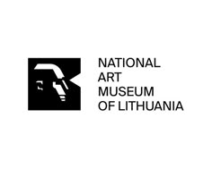 the national art museum of lithunia logo is shown in black on a white background