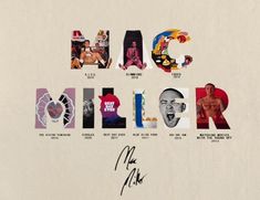 an image of a poster with the words major miller in it's letters and pictures