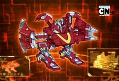 an animated image of a red and yellow robot