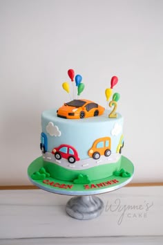 Two Fast Two Furious, 2nd Birthday Cake Boy, Cars Cake Design, Construction Birthday Cake, Toddler Birthday Cakes, Second Birthday Cakes, Cars Theme Cake, Boys 1st Birthday Cake, Cake Designs For Kids