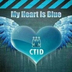a blue heart with angel wings and the words ctid on it's side