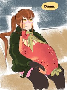 a drawing of a woman sitting on a couch