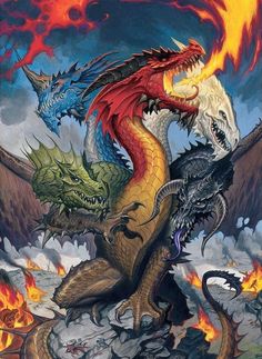 Tiamat Dragon, Queen Of Dragons, Heroic Fantasy, Scifi Fantasy Art, Dungeons And Dragons Art, Cool Dragons, Kaiju Art, Dragon Illustration, Dungeons And Dragons Characters