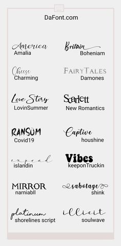 some type of calligraphy that is in different font styles and colors, with the words written