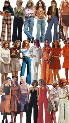 70s Female Clothing, Retro Look For Women, 80s Retro Fashion Women, 80s Outfit Aesthetic Vintage, Retro Theme Outfits, 60s 70s Fashion Women, Each Decade Fashion, 1970's Outfits, 60/70s Fashion