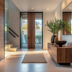 the entryway is clean and ready for guests to use in their home or business