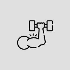 a black and white line drawing of a person doing exercises with dumbbells on their hands