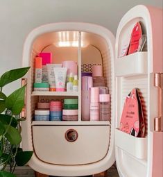 make sure to like, comment, and follow! make sure to click on our profile for more like this! Preppy Makeup Fridge, Cute Skincare Fridge, Preppy Skincare Fridge, Skincare Fridge Preppy, Cute Skincare Organizer, Glow Recipe Skincare Collection, Preppy Mini Fridge Skincare, Preppy Skincare Organizer, Preppy Skin Care Organizer