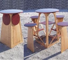 4Pcs Wooden Hammers, Natural Hardwood Crab Lobster Seafood Mallets