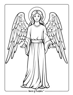 an angel with outstretched arms and wings