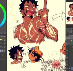 an image of a cartoon character being drawn in photoshopped to make it look like he's doing something