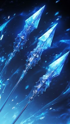 some very pretty blue arrows in the water