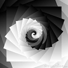 an abstract black and white photo with a spiral design in the center, looking up at the viewer