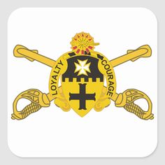 an emblem with two crossed swords on it