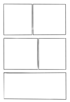 the four paneled paper is shown in black and white, with no lines on it