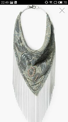 Bead Fringe, Bandana Clothing, Fringe Bandana, Bandana With Fringe, Fringe Bandana Outfit, Beaded Bandana, Textile Fringe Accessory, Mango Scarf, Fringe Necklace Fashion