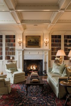 Timeless American Colonial Revival Living Room