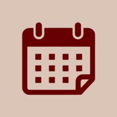 a red and white calendar icon on a beige background