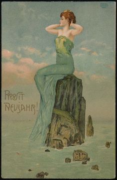 a woman sitting on top of a rock next to the ocean with her hands behind her head