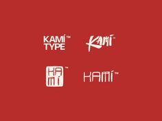 some type of logos on a red background with the words'kanmi type'and'hami '