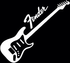an electric guitar with the word fender on it's back and white letters above it