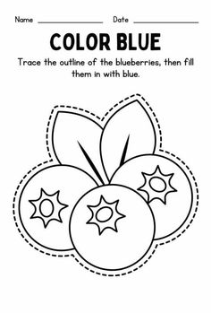 the color blue worksheet for children