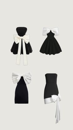 Semi Prom, Black Dress With A White Bow, Birthday Dress For 16th Birthday, 13th Birthday Dress Ideas, Party Dress For Girls, Birthday Dresses 14th, 13th Birthday Dress, 16th Birthday Dresses, Black And White Birthday Theme Outfits