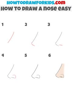 how to draw nose easy step by step drawing instructions for kids and beginners with pictures