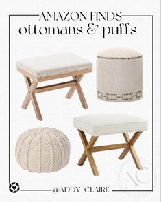 the cover of an article about ottomans and poufs