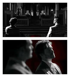 two different shots of men in suits and ties