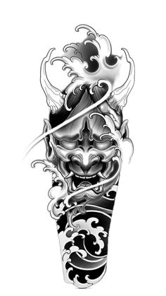 Tattoo Japonais, Japanese Hand Tattoos, Shen Long Tattoo, Manga Japonesa Tatuaje, Japanese Leg Tattoo, Oni Tattoo, Hannya Mask Tattoo, Tattoo Japanese Style, Z Tattoo