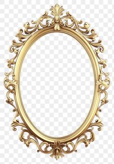 an ornate gold frame on a transparent background, hd png and psd files