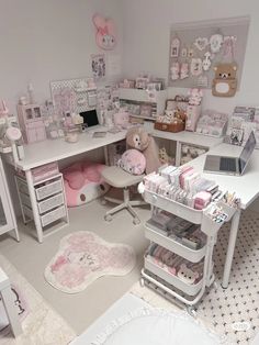 a room filled with lots of white furniture