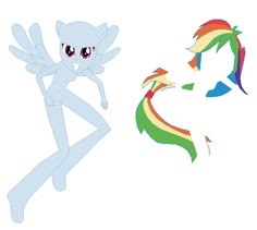 an image of a cartoon character with different colored hair and tail colors, one in the foreground