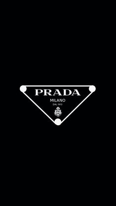 the logo for prada millanoo is shown in black and white on a dark background