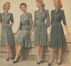 I got The 1940s! Which Style Decade Do You Belong In? Wwii Fashion Inspiration, Ww2 Era Fashion, Ww2 Fashion Women, Fashion During Ww2, 1940s Safari Fashion, Fashion In Ww2, Fashion After Ww2, 1940s Military Style, Military Fashion History