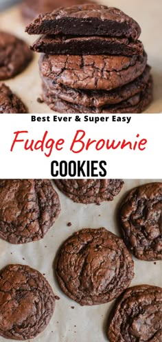 the best ever and super easy fudge brownie cookies are made with only 3 ingredients