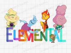 an image of the word element with cartoon characters