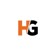 the letter hg is made up of orange and black letters