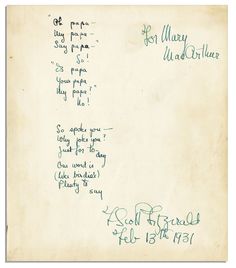 an old handwritten letter with writing on the front and back of it in green ink