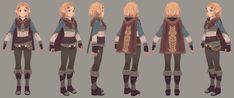the concept art for person's character sheet, showing how she looks like in her outfit