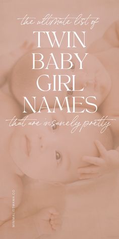 *Aesthetic names* alert - *cute* baby names alert - these twin girl names are literally the prettiest baby names - in pairs! If you're looking for sweet, modern baby girl names for twins, you NEED to add this baby names list to your collection right now! (Perfect for: twin baby girls, mamas looking for unique twin names, and modern names for their dynamic duo!) Unique Twin Names, Girl Twin Names, Twin Baby Girl Names, Twin Girl Names, Modern Baby Girl Names, Unique Middle Names, Rhyming Names, Twin Names