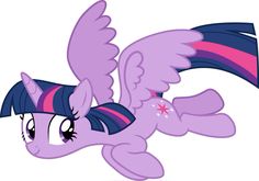 a pinkie pony flying through the air with its wings spread out and eyes wide open