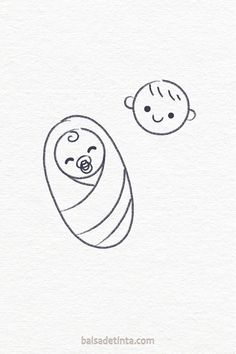 a drawing of a baby sleeping next to an infant