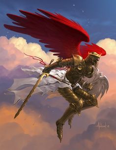 Digital Art Gallery, Angel Warrior, Knight Art, Ángeles Y Demonios, Angels And Demons, Fantasy Warrior, Fantasy Inspiration, Angel Art, Medieval Fantasy