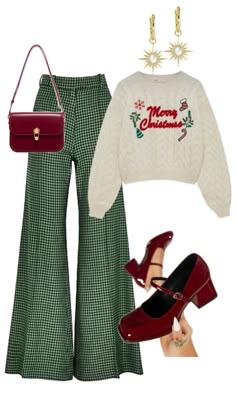 Christmas Fashion Outfits, Dress Sweater, Trendy Christmas Outfits, Look Retro, Christmas Fashion, Mode Inspiration, Lookbook Outfits, Fall Winter Outfits, Outfits Casuales