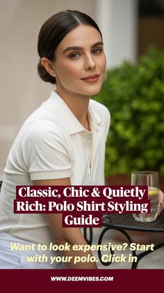 Elevate your wardrobe with these timeless polo shirt styling tips for a polished old money aesthetic. 💫 Perfect for business casual outfits or elegant everyday fashion, this look blends sophistication with comfort. Discover how to layer, accessorize, and pair your polo for work or casual day outfits that exude quiet luxury. Ideal for those who love lawyer fashion or professional styles with a relaxed twist! Polo Shirt Office Outfit, Styling A Polo Shirt Women, How To Style A Polo Shirt Women, How To Dress Up A Polo Shirt For Work, Work Polo Shirt Outfit Women, Business Polo Shirt Outfit Women, Women’s Polo Shirt Outfit, Poloshirt Outfit Ideas Women, Polo Tee Outfit Woman