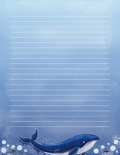 a blue whale with bubbles on it's back and blank paper in the middle