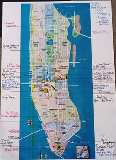 a map showing the streets and locations of new york city