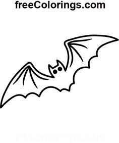 a bat flying in the sky coloring page